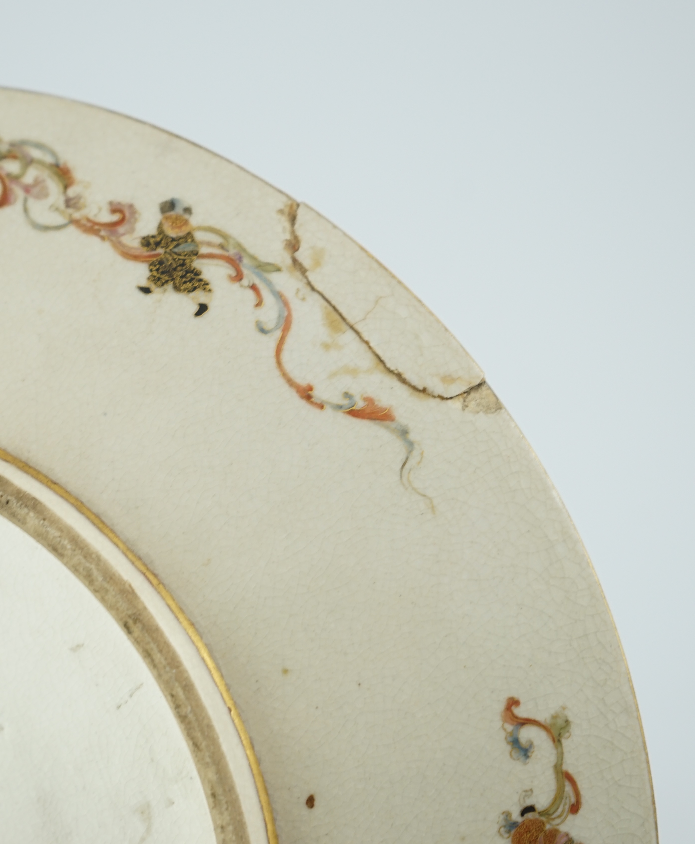 A Japanese Satsuma circular dish, Meiji period